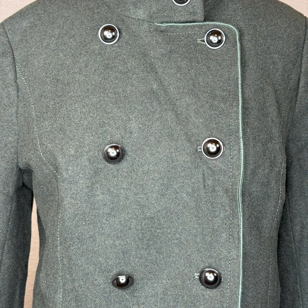 Banana Republic Double-Breasted Green Italian Wool Military Style Jacket‎